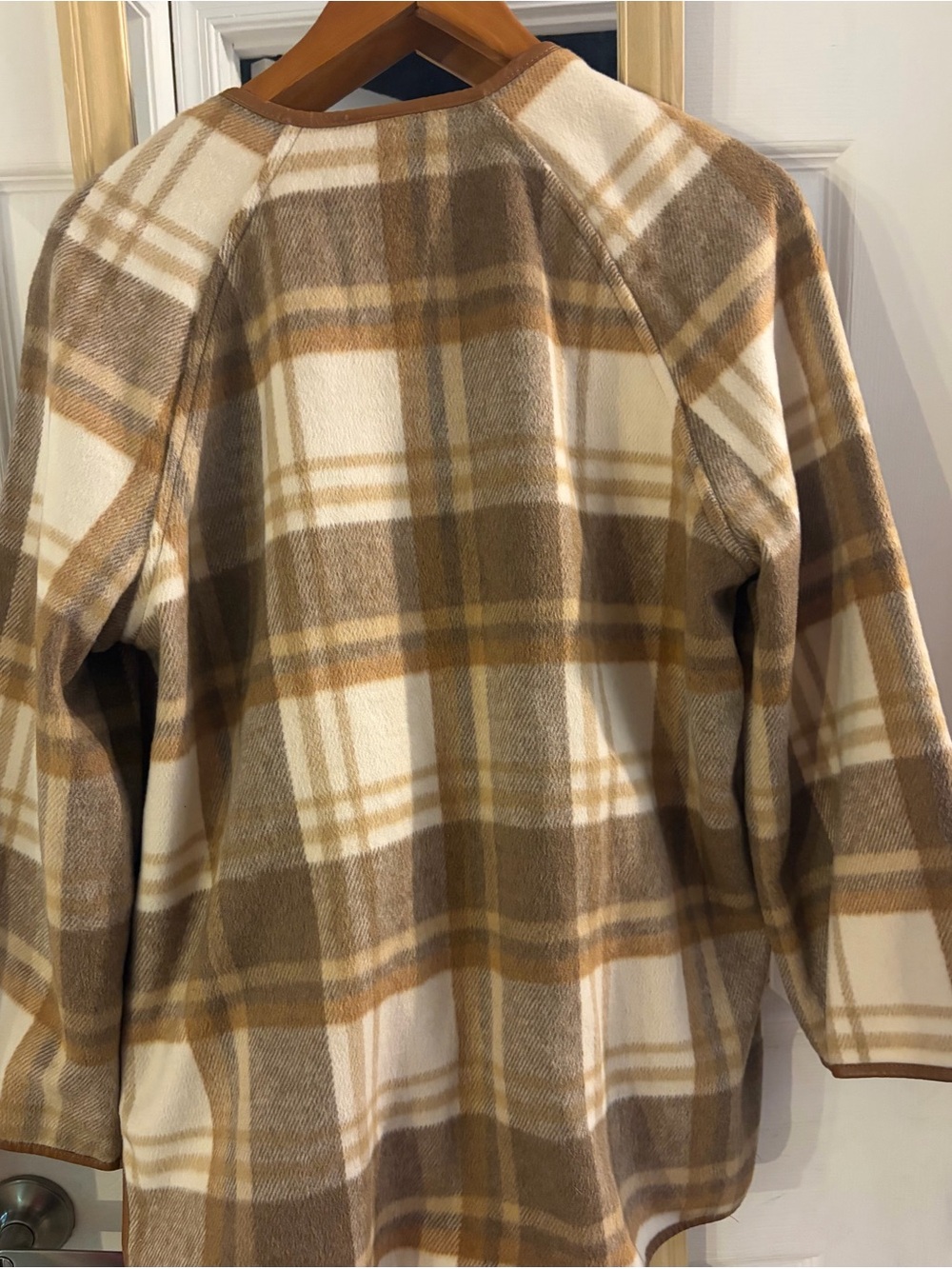 Ruby Rd. Brown & Cream Plaid Teddy Jacket - Picture 2 of 4